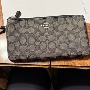 Coach Monogram Black and Gray Pouch